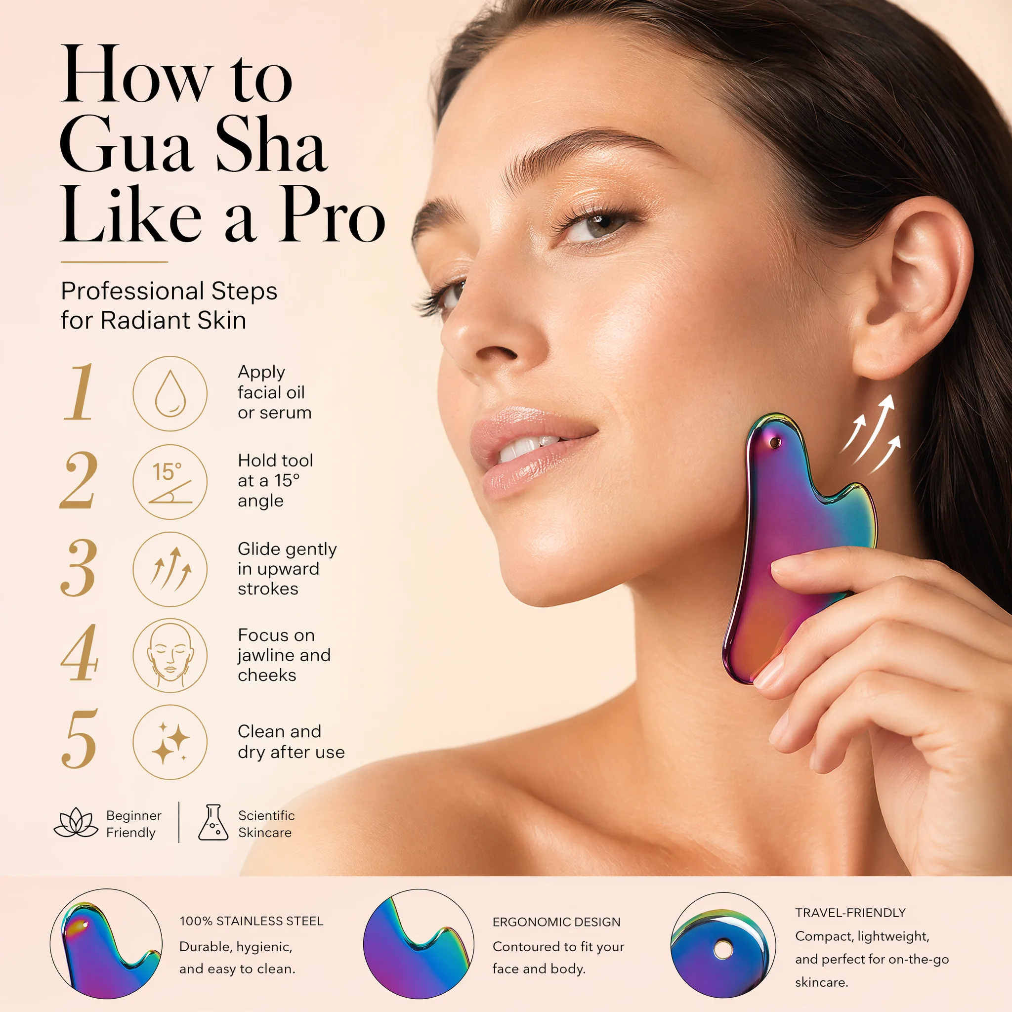 1Pcs Stainless Steel Gua Sha B - đánh giá và giá Spa Wellness Massage