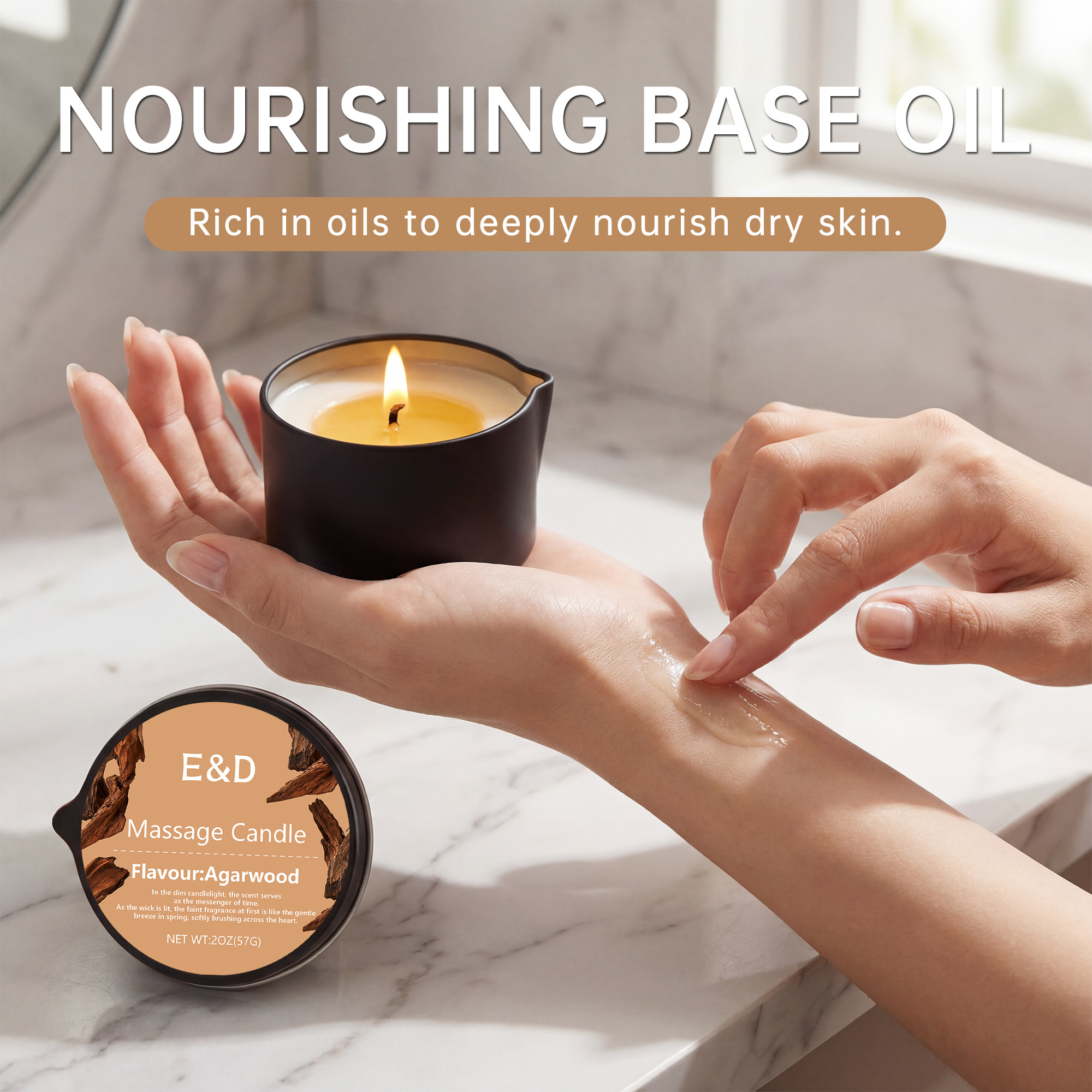 Agarwood Massage Oil Candle 2o - đánh giá và giá Massage Candle Melting