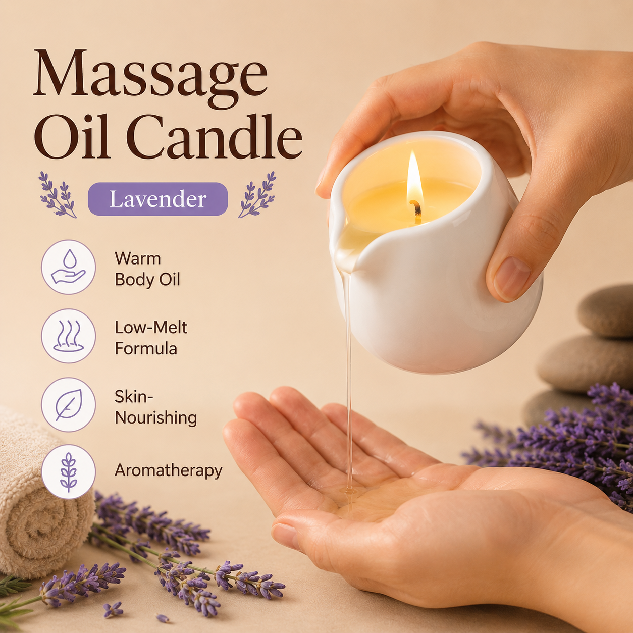 Ceramic Massage Oil Candle Lav - đánh giá và giá Massage Candle Melting