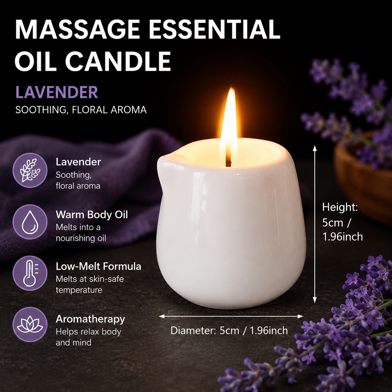 Ceramic Massage Oil Candle Lav - đánh giá và giá Massage Candle Melting