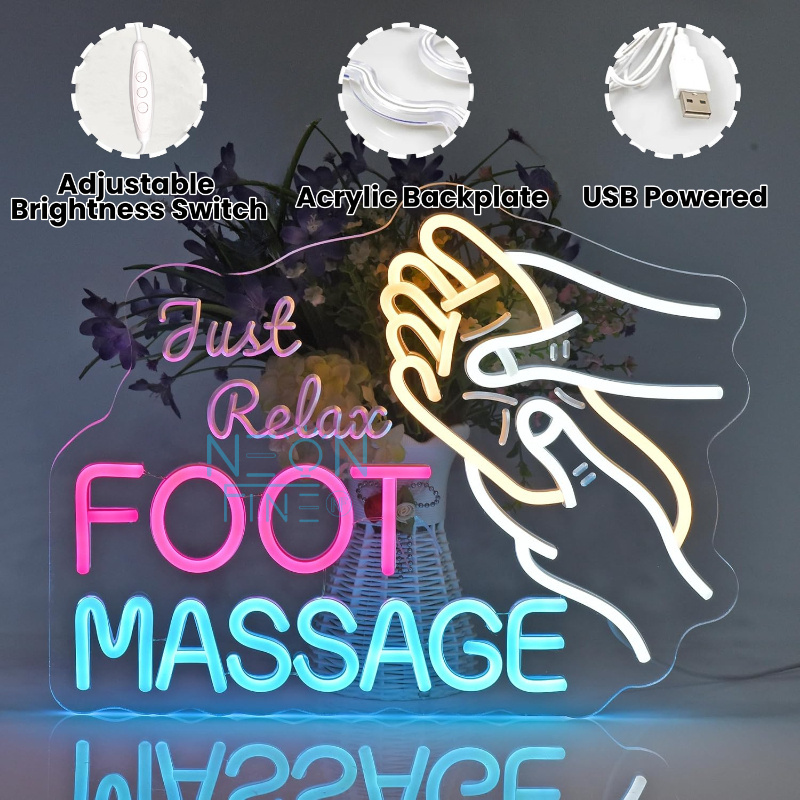 Foot Massage Neon Sign LED Neo - đánh giá và giá Spa And Wellness Center