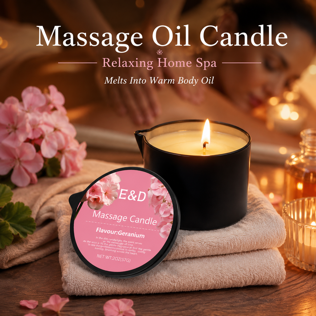 Geranium Massage Oil Candle 2o - đánh giá và giá Massage Candle Melting