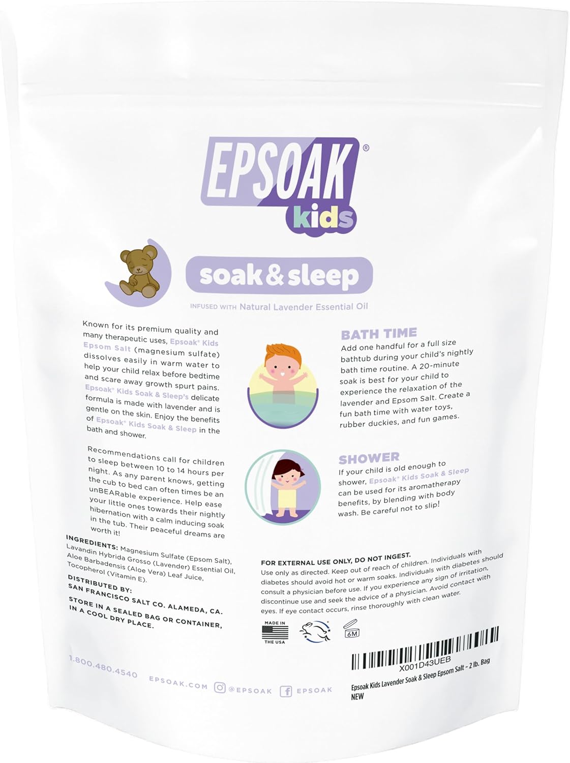 Epsom Salt for Kids 2 lb USP M - đánh giá và giá Epsom Salt Bag