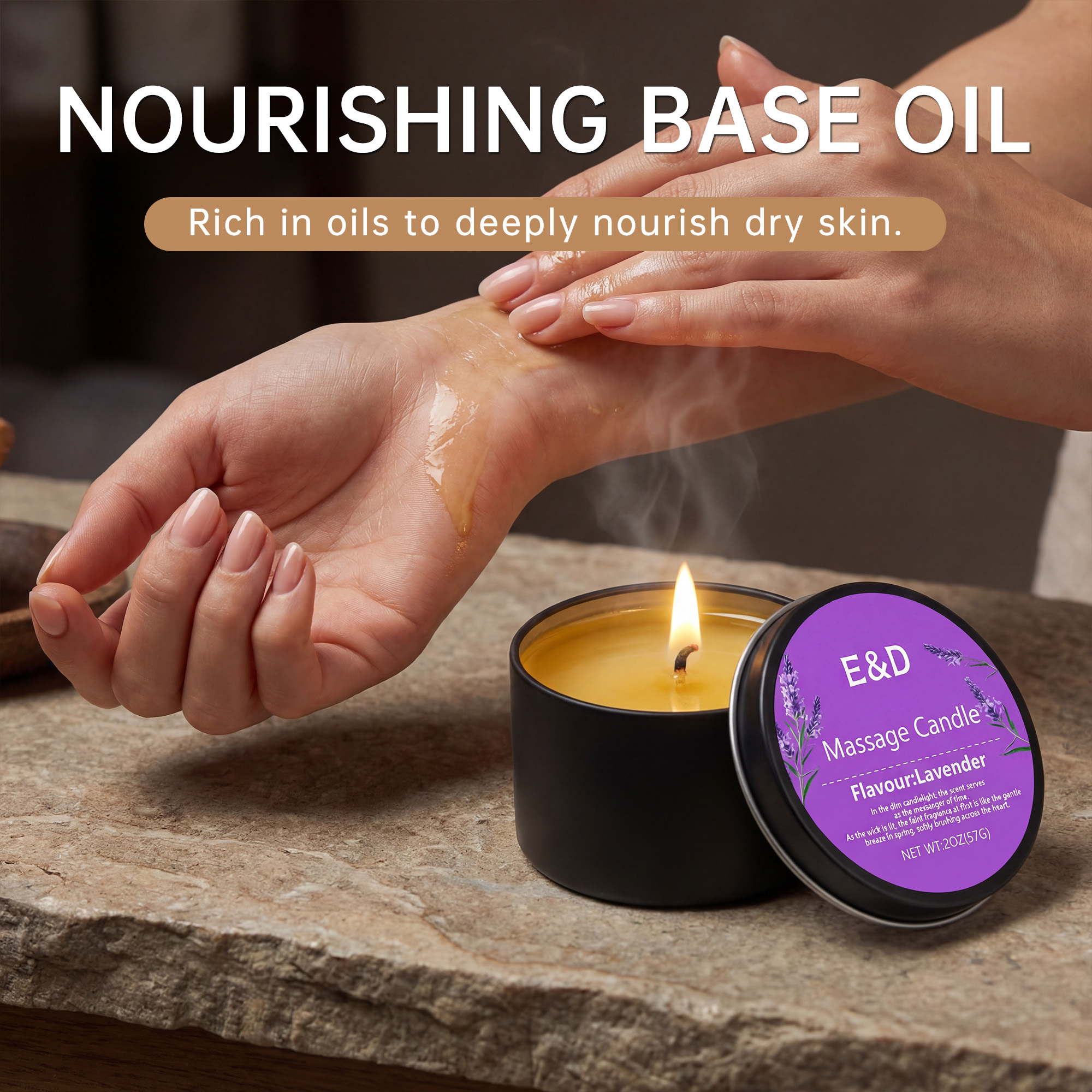 Lavender Massage Oil Candle 2o - đánh giá và giá Massage Candle Melting