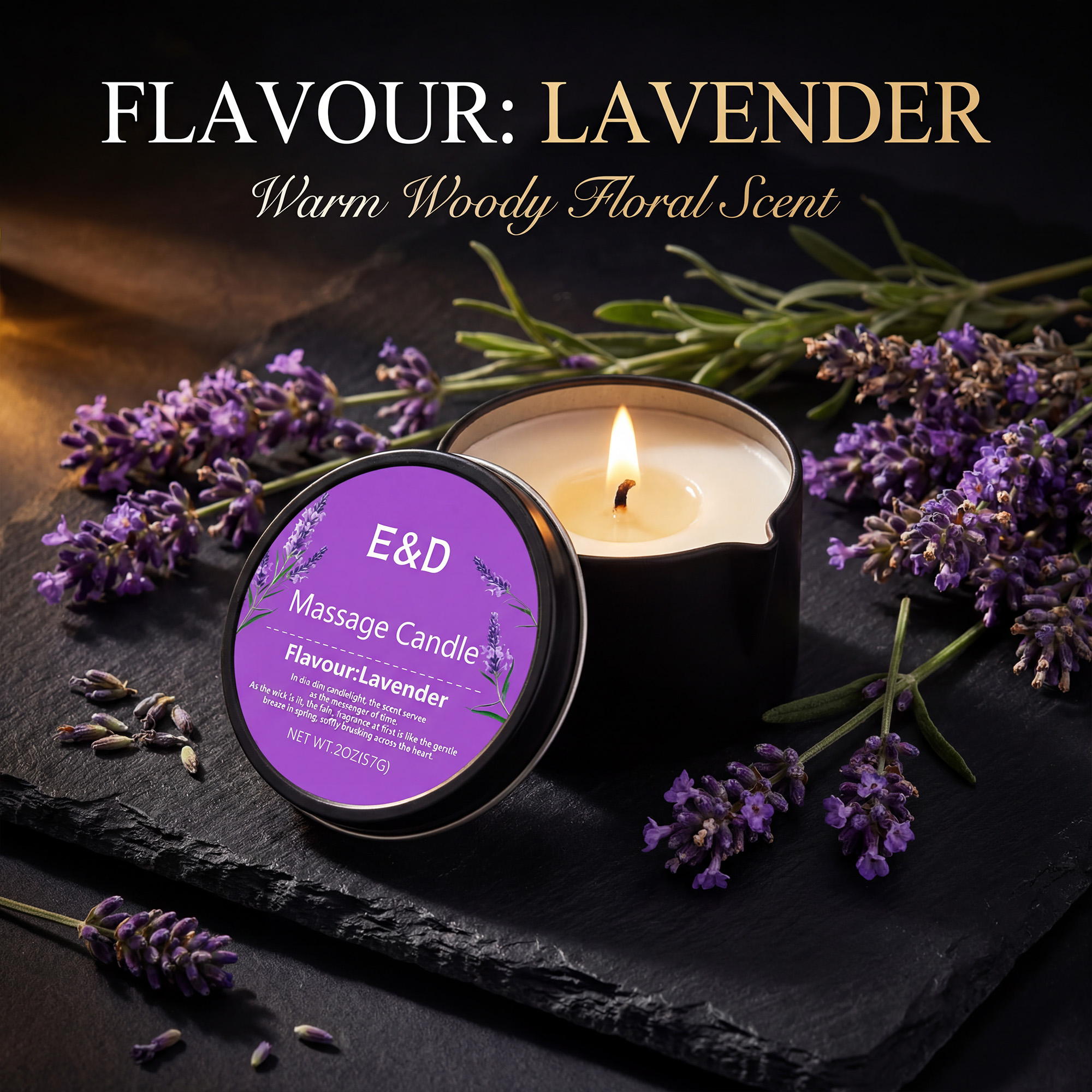 Lavender Massage Oil Candle 2o - đánh giá và giá Massage Candle Melting